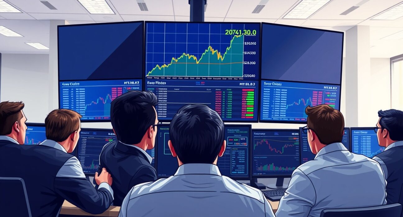 Forex traders analyzing GBP/JPY surge on trading desk monitors as the pair holds above 213.00.