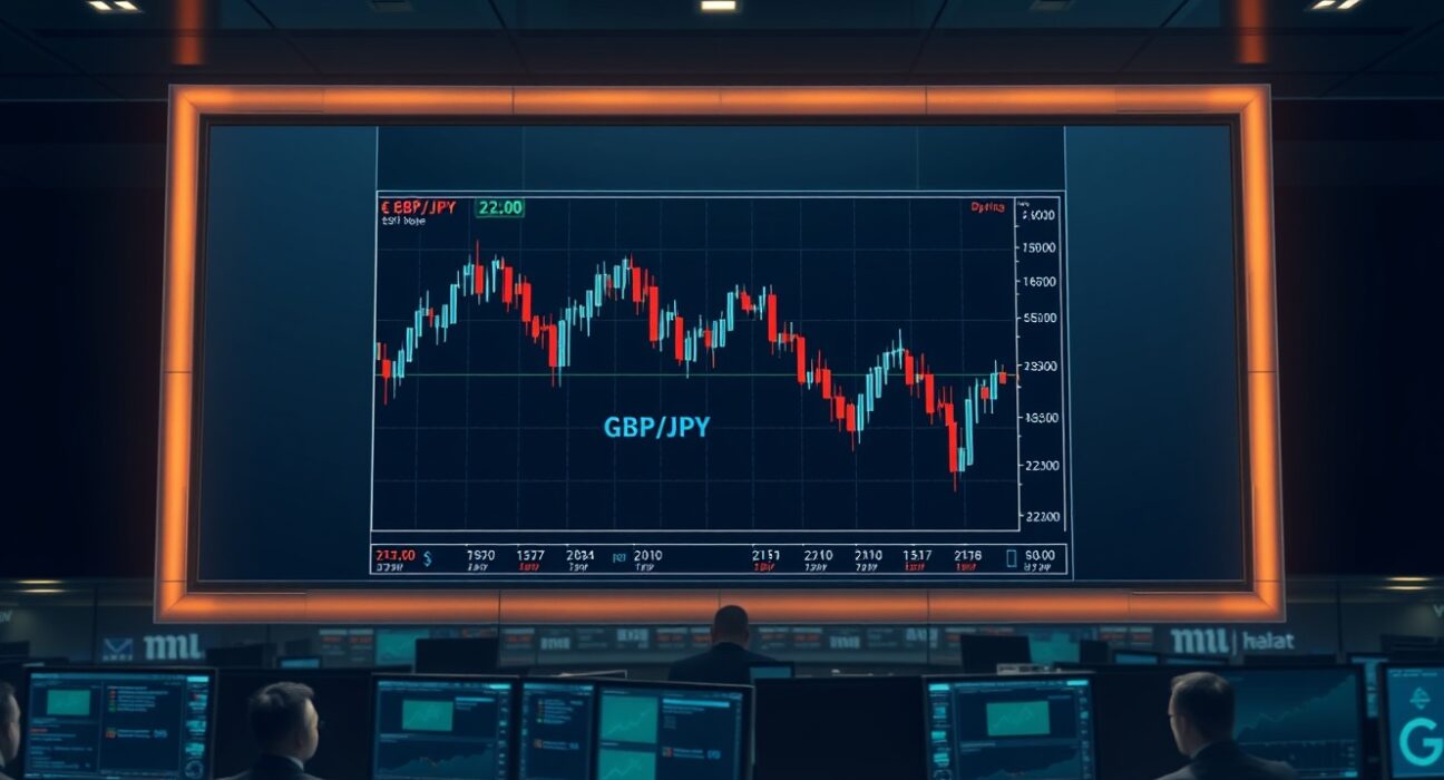 GBP/JPY trading chart showing sharp volatility and stabilization below 213.00 after suspected Japanese yen intervention