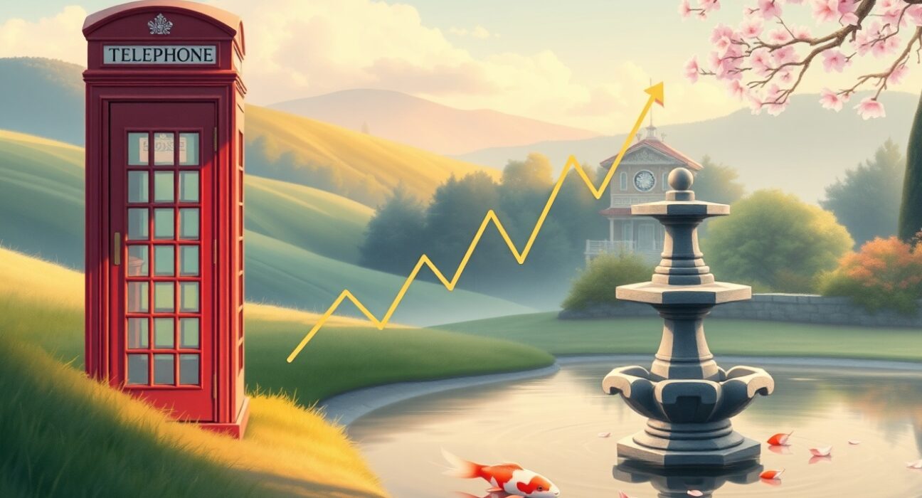 GBP/JPY exchange rate analysis with UK and Japan economic symbolism