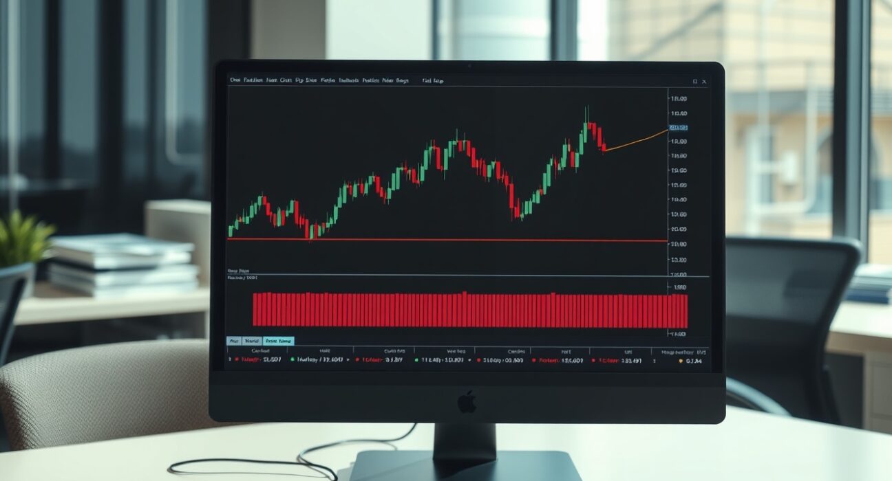 GBP/JPY forex chart analysis showing price hitting resistance on a trading desk monitor.