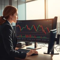 Financial analyst monitors GBP/JPY currency pair chart showing significant decline and key support levels.