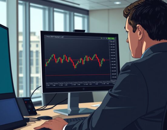 GBP/JPY price analysis showing a trader monitoring the pound's struggle at key resistance on a forex chart.