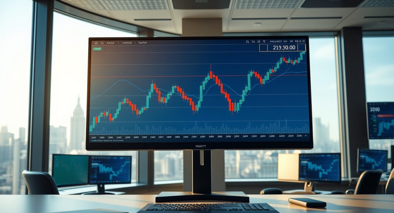 GBP/JPY forecast analysis on trading desk monitor showing price holding above 215.00