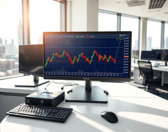 GBP/JPY technical analysis showing currency pair trading between moving averages on professional trading terminal.