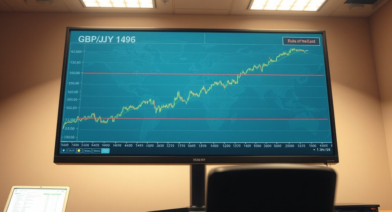 GBP/JPY forex chart showing upward trend amid Middle East energy supply concerns.