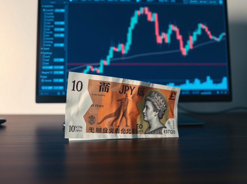 GBP/JPY slides on trading chart after BoJ's hawkish pause, highlighting yen rally and limited downside risk.