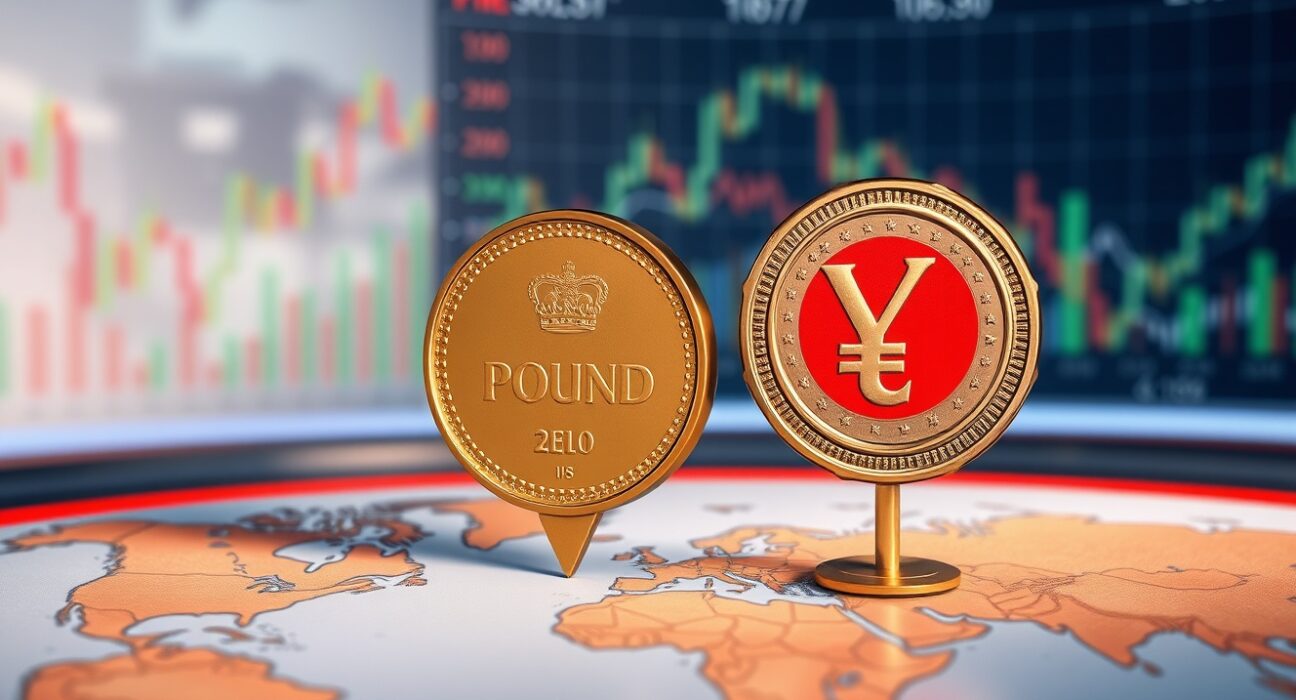GBP/JPY currency pair chart showing Pound Sterling decline against Japanese Yen due to UK political risk