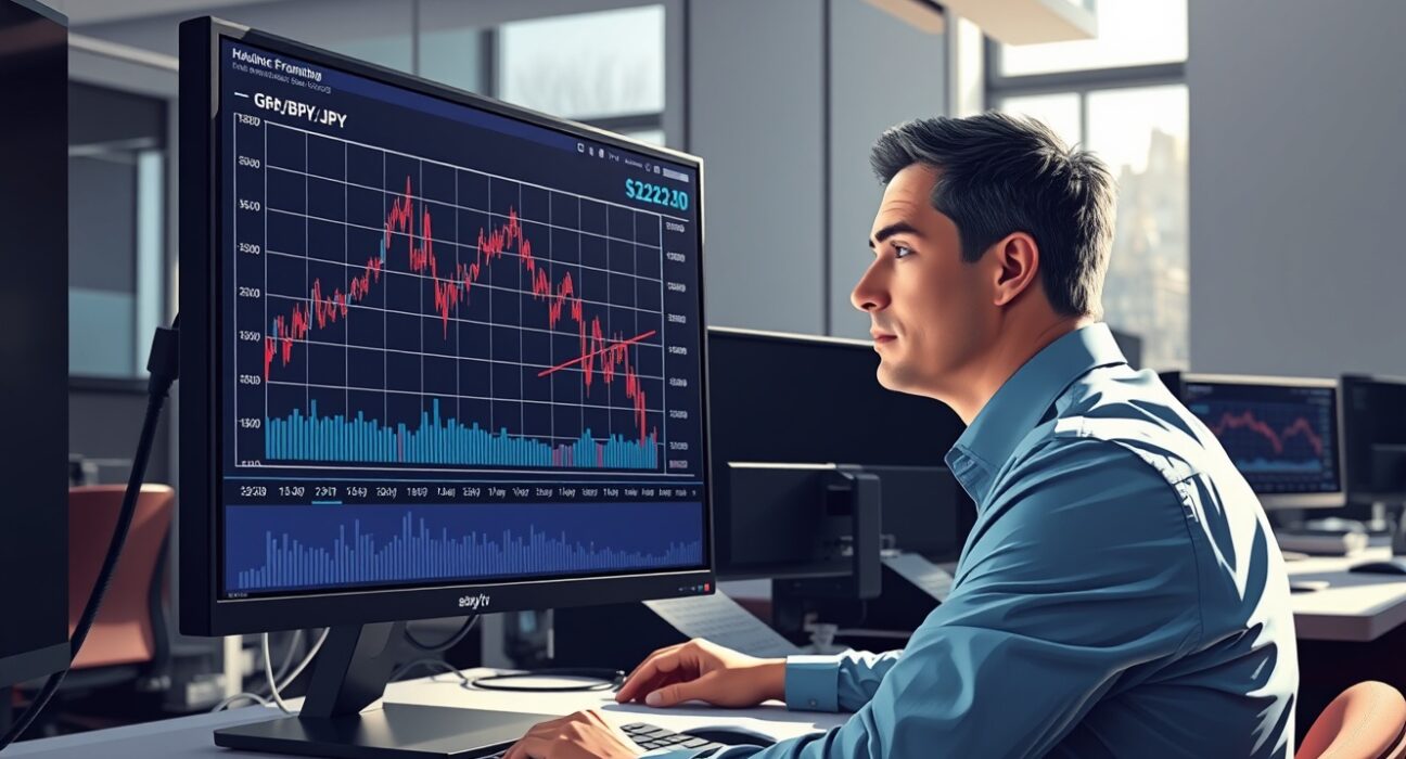 Trader analyzes GBP/JPY decline following weak UK PMI data impacting Sterling.