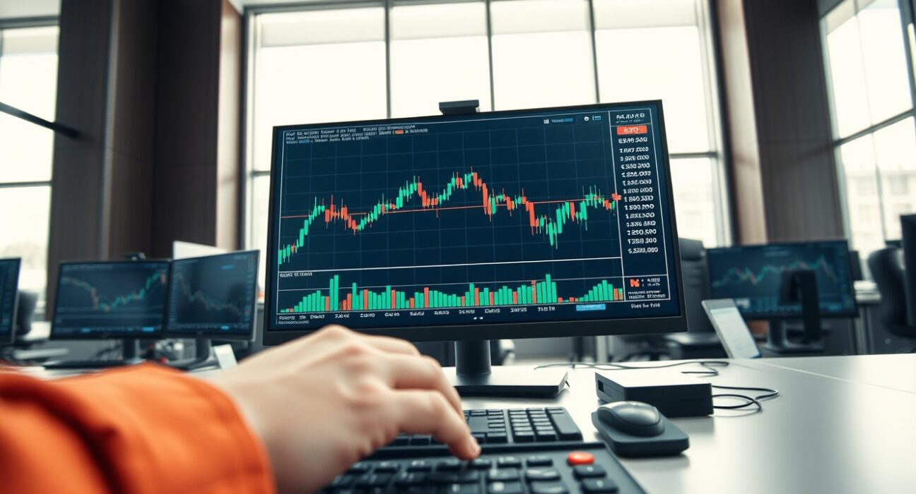 GBP/JPY currency pair chart on trading monitor ahead of Bank of Japan and Bank of England decisions