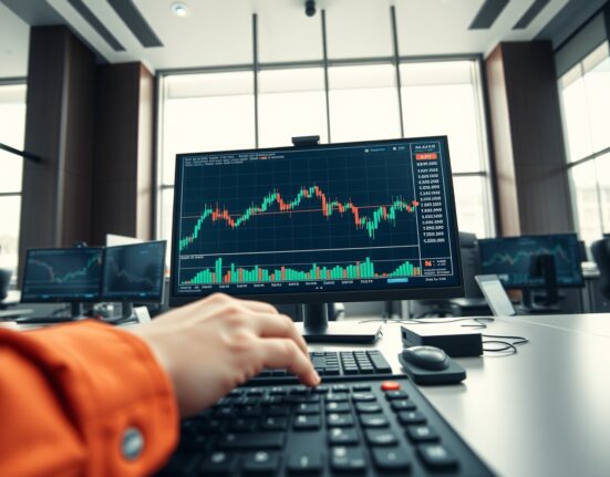 GBP/JPY currency pair chart on trading monitor ahead of Bank of Japan and Bank of England decisions
