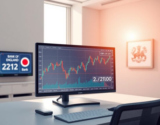 GBP/JPY currency pair chart analysis ahead of Bank of Japan and Bank of England policy decisions.