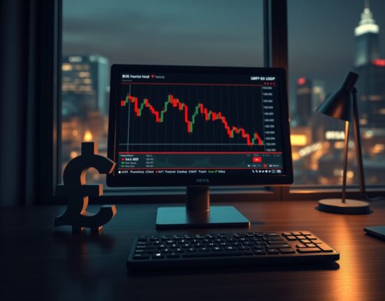 GBP/USD forex chart showing a stall after the Bank of England's hawkish hold, with a focus on upcoming Friday data releases.