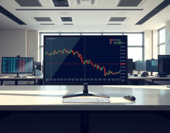 GBP/USD price chart analysis showing cable decline on forex trading desk