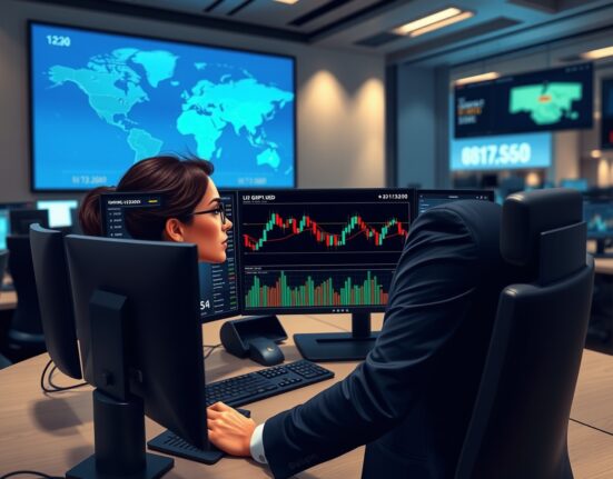 Trader analyzes GBP/USD surge above 1.3240 on forex charts amid Iran news.