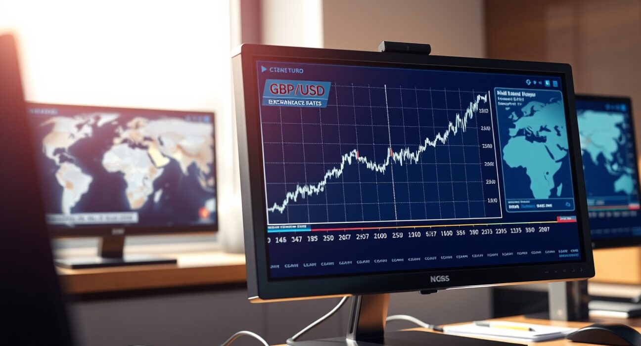 GBP/USD exchange rate chart rising amid Middle East geopolitical developments affecting currency markets.