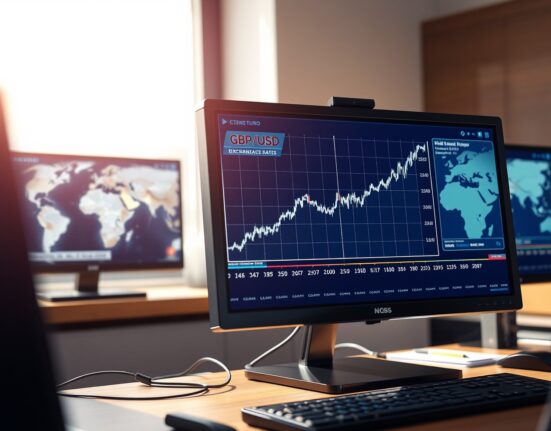 GBP/USD exchange rate chart rising amid Middle East geopolitical developments affecting currency markets.