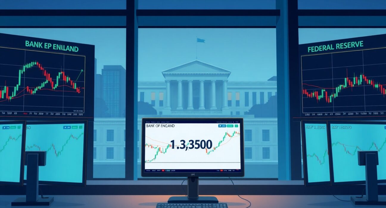 GBP/USD consolidation near 1.35 as traders await Fed and BoE decisions on interest rates