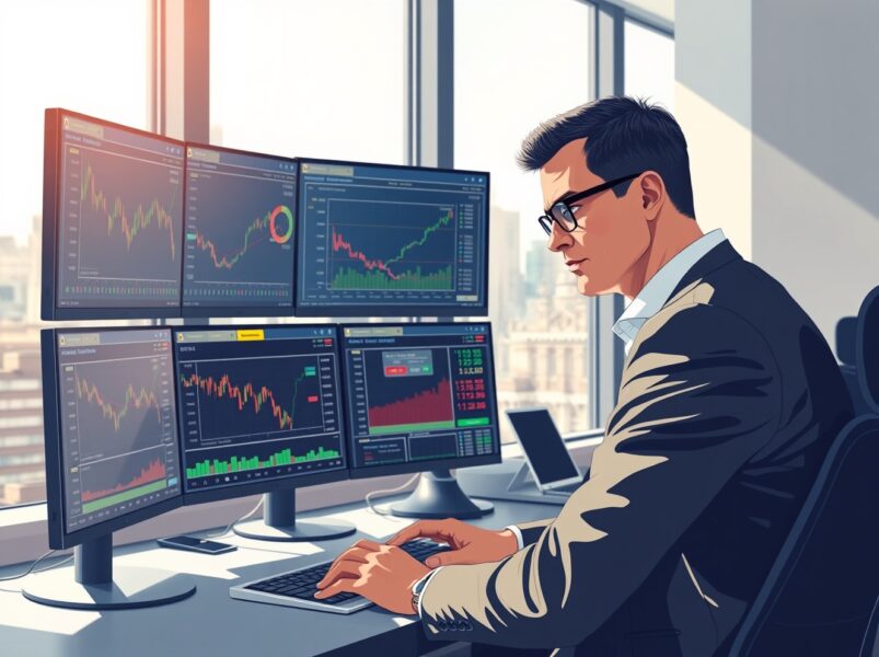 Forex analyst monitoring GBP/USD charts and economic data during critical trading week