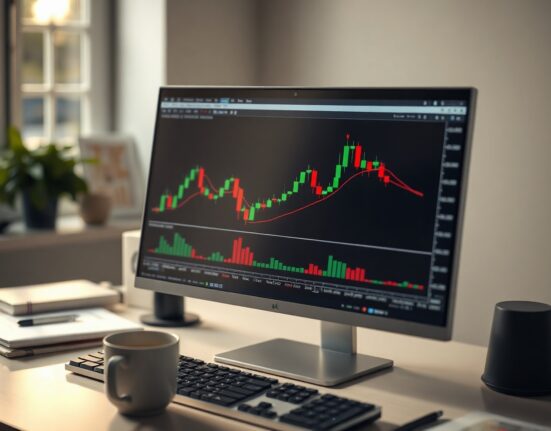 GBP/USD chart showing descending triangle breakout on trading screen