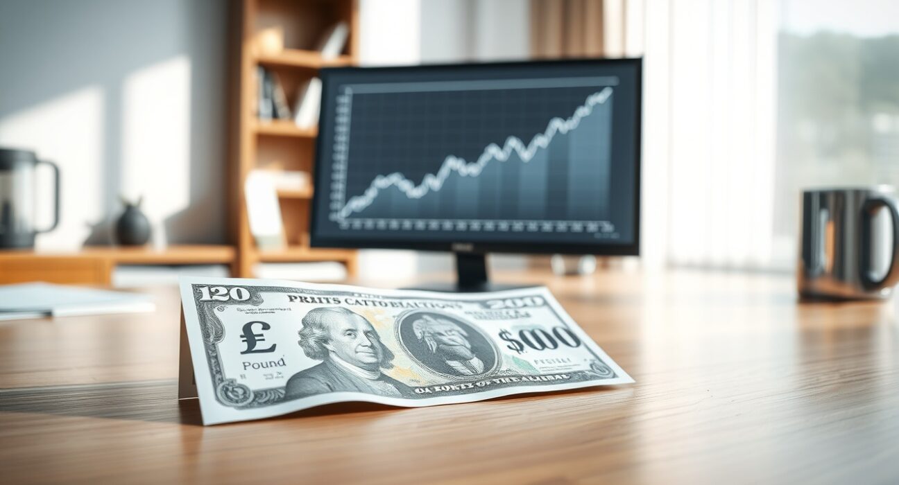 GBP/USD currency pair chart showing upward trend amid softer US Dollar and cooler UK inflation