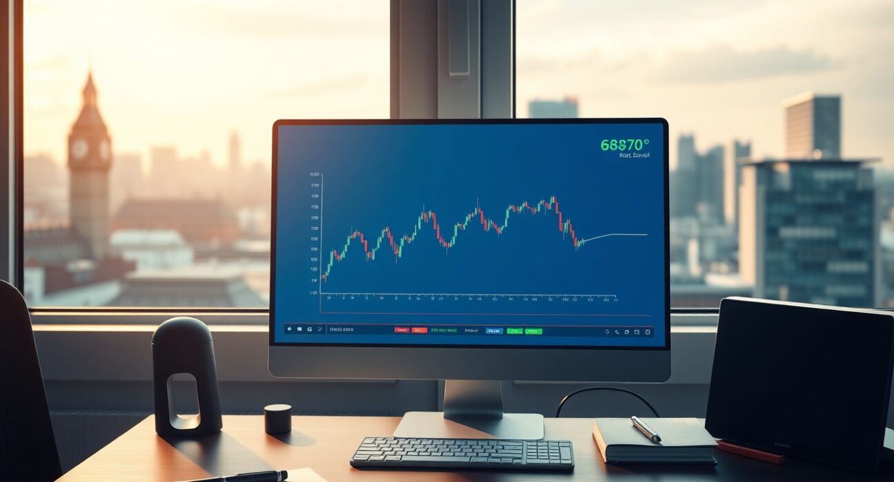 GBP/USD currency pair displayed on trading terminal showing flat movement despite economic data.