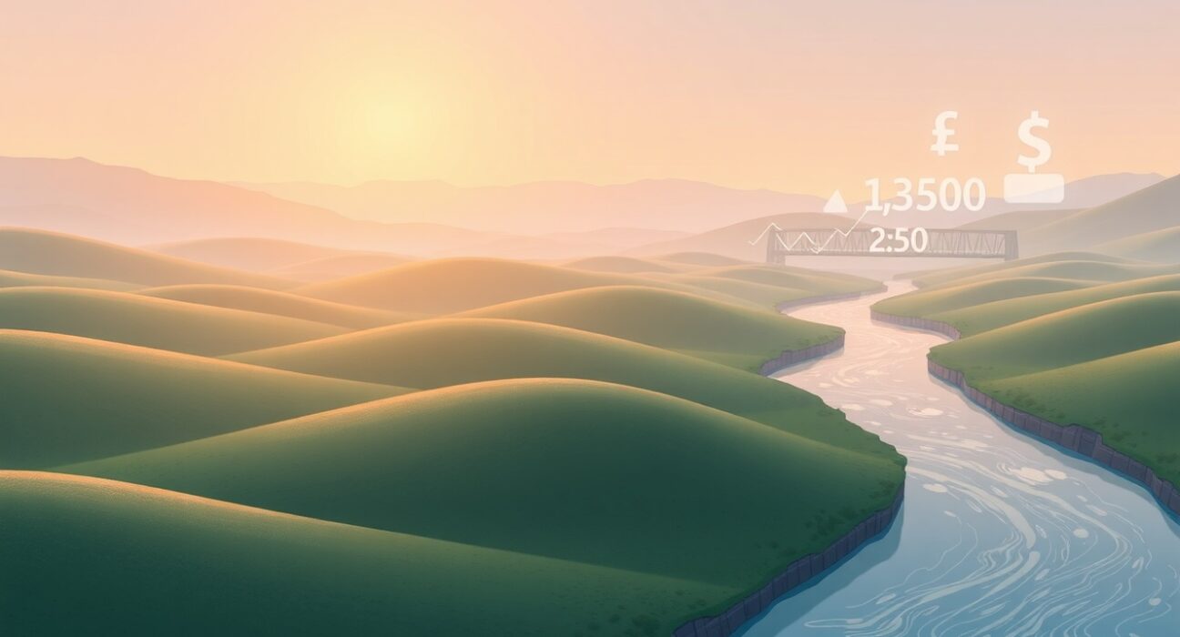 GBP/USD technical analysis showing price approaching 1.3500 resistance near moving averages