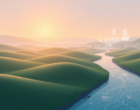 GBP/USD technical analysis showing price approaching 1.3500 resistance near moving averages