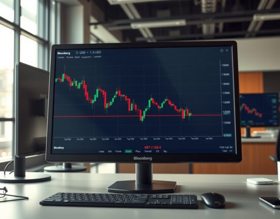 GBP/USD forecast analysis showing the currency pair's chart testing key support at 1.3500 on a trading terminal.