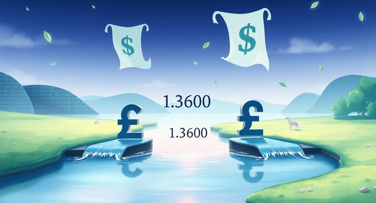 GBP/USD currency pair analysis showing hesitation above 1.3600 level before US inflation data release