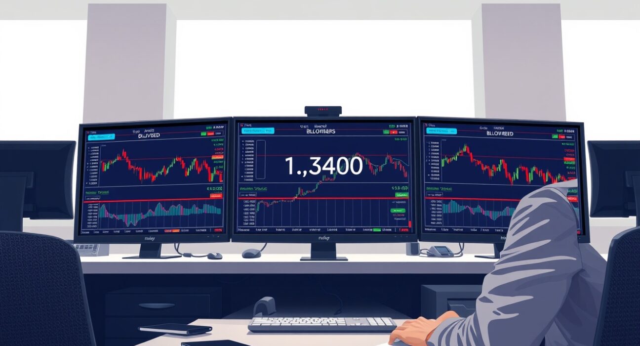 GBP/USD forex trading terminal showing price action after disappointing Iran nuclear talks.