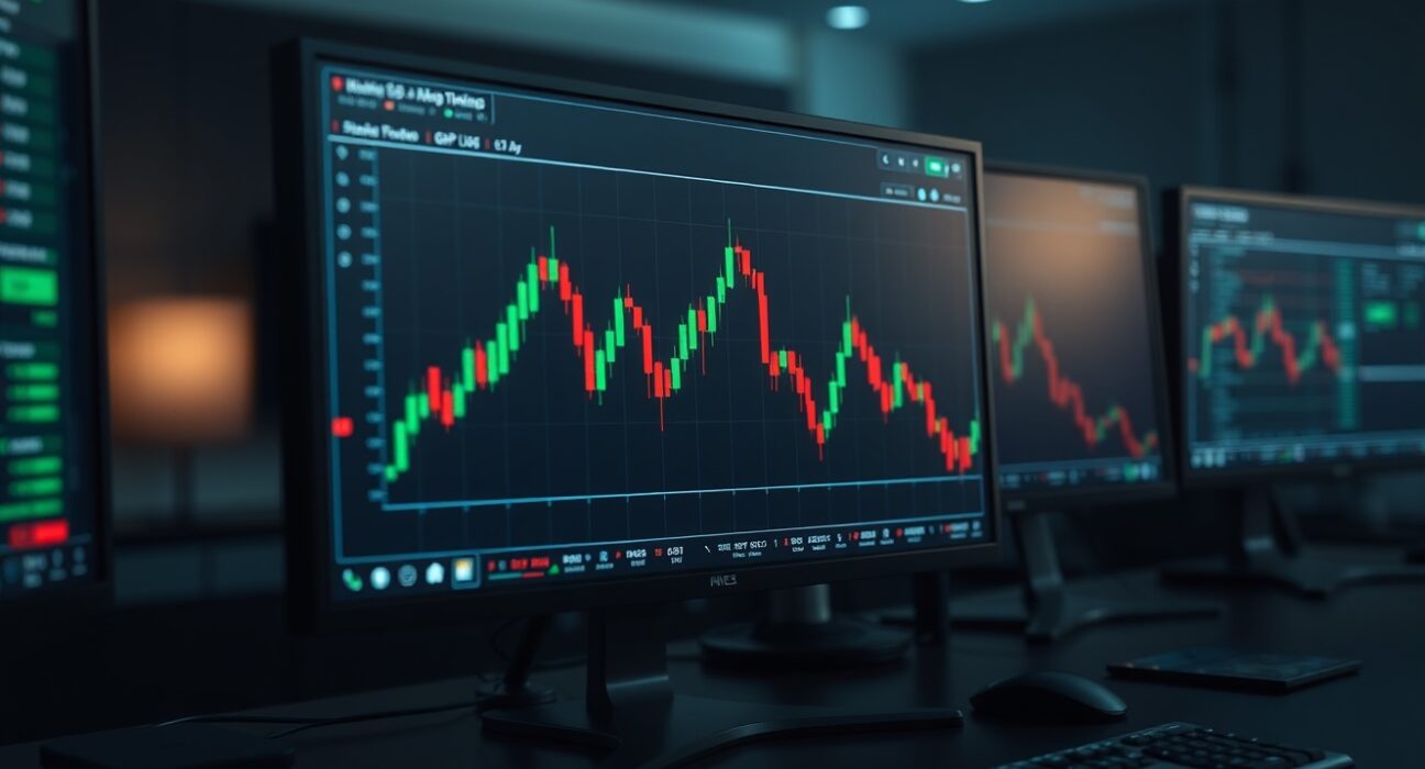 GBP/USD forex chart showing bullish price action near the 1.3600 level on a trading monitor