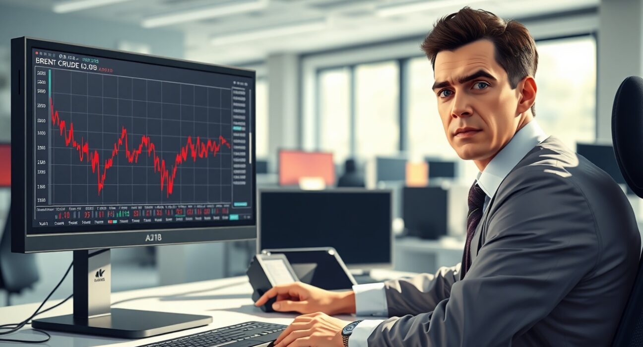 GBP/USD and oil price charts on trading desk showing currency decline amid geopolitical tensions