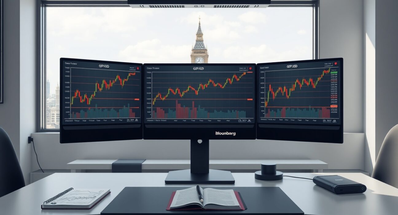 GBP/USD price analysis on a trading terminal ahead of Federal Reserve and Bank of England decisions.