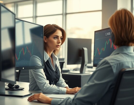 Forex trader in London analyzes the GBP/USD exchange rate chart ahead of US inflation data.