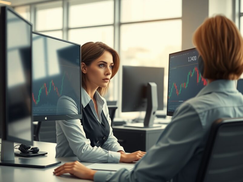 Forex trader in London analyzes the GBP/USD exchange rate chart ahead of US inflation data.