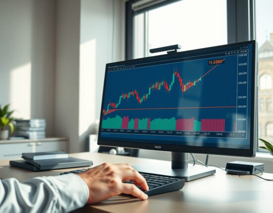 GBP/USD price forecast analysis showing sterling testing the 1.3250 resistance level on trading desk monitor.