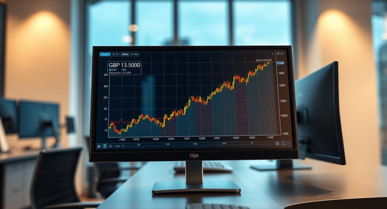 GBP/USD exchange rate chart showing a significant rally above 1.3500 on a financial terminal.