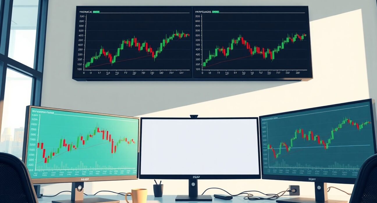 GBP/USD range trading forecast from UOB showing sideways market movement on trading monitors