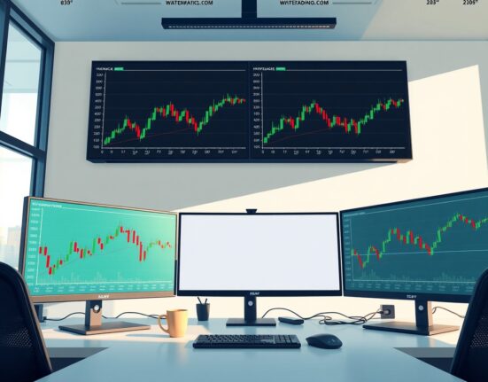 GBP/USD range trading forecast from UOB showing sideways market movement on trading monitors