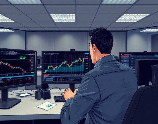 Trader analyzing GBP/USD currency charts ahead of Trump speech and Non-Farm Payrolls report