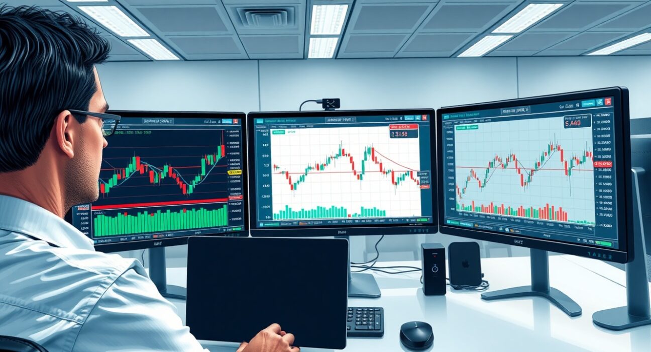 Forex trader analyzing GBP/USD charts with key resistance at 1.3480 level highlighted.