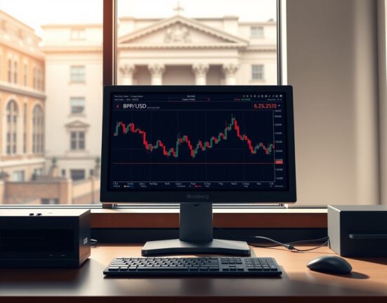 GBP/USD currency chart analysis showing decline amid Bank of England policy shift