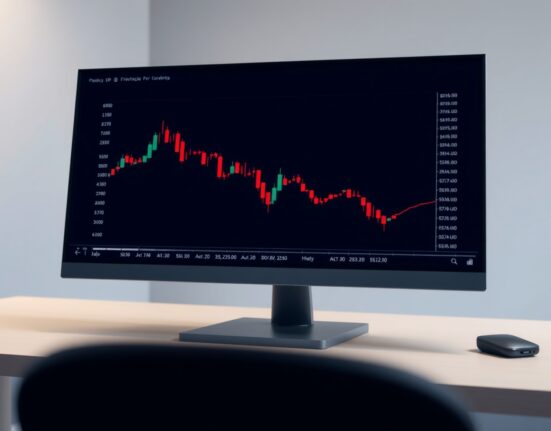 GBP/USD forex chart showing a decline on a trading terminal, reflecting market uncertainty.
