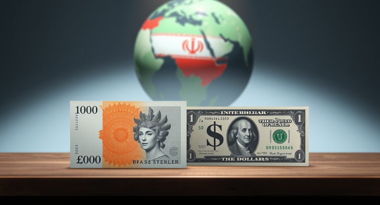 GBP/USD rises as Iran talk hopes reduce US Dollar demand, shown by British Pound and US Dollar banknotes