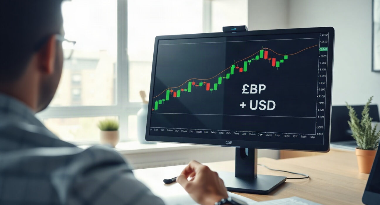 GBP/USD chart showing upward momentum near six-month highs