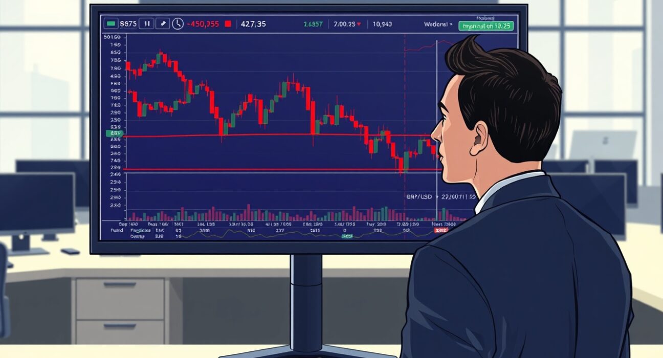 GBP/USD currency chart analysis showing downward movement after NFP data release