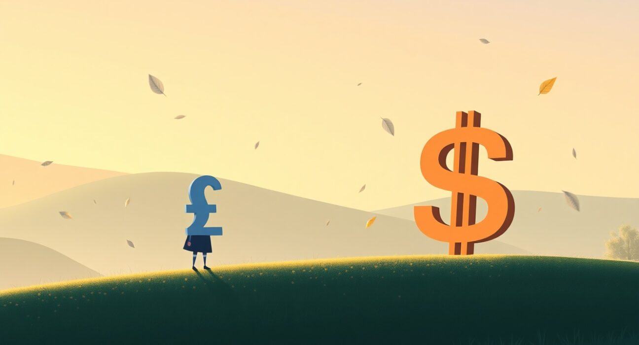 GBP/USD currency pair analysis showing British pound and US dollar exchange rate movement