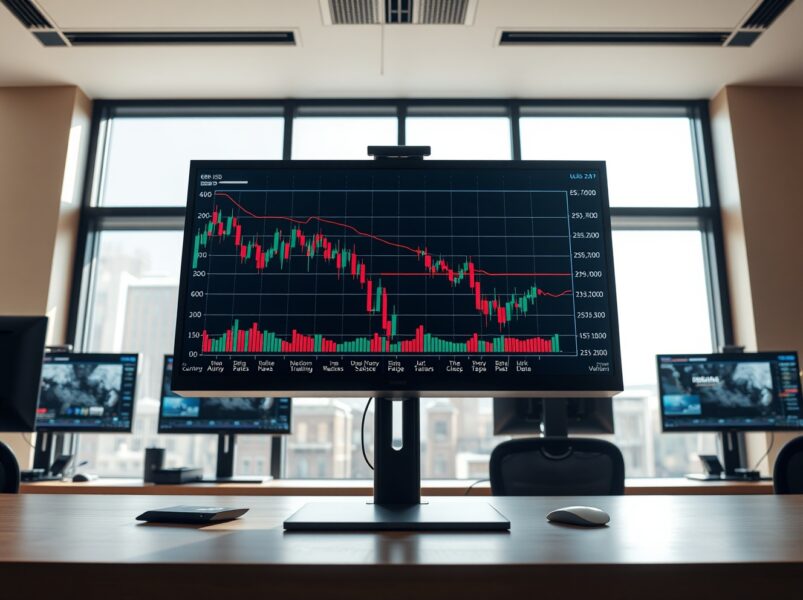 GBP/USD forex trading chart showing decline amid US data and Iran ceasefire news