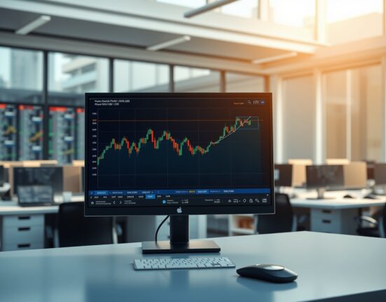 GBP/USD forex chart analysis showing the pair holding above 1.32 on a trading desk monitor.