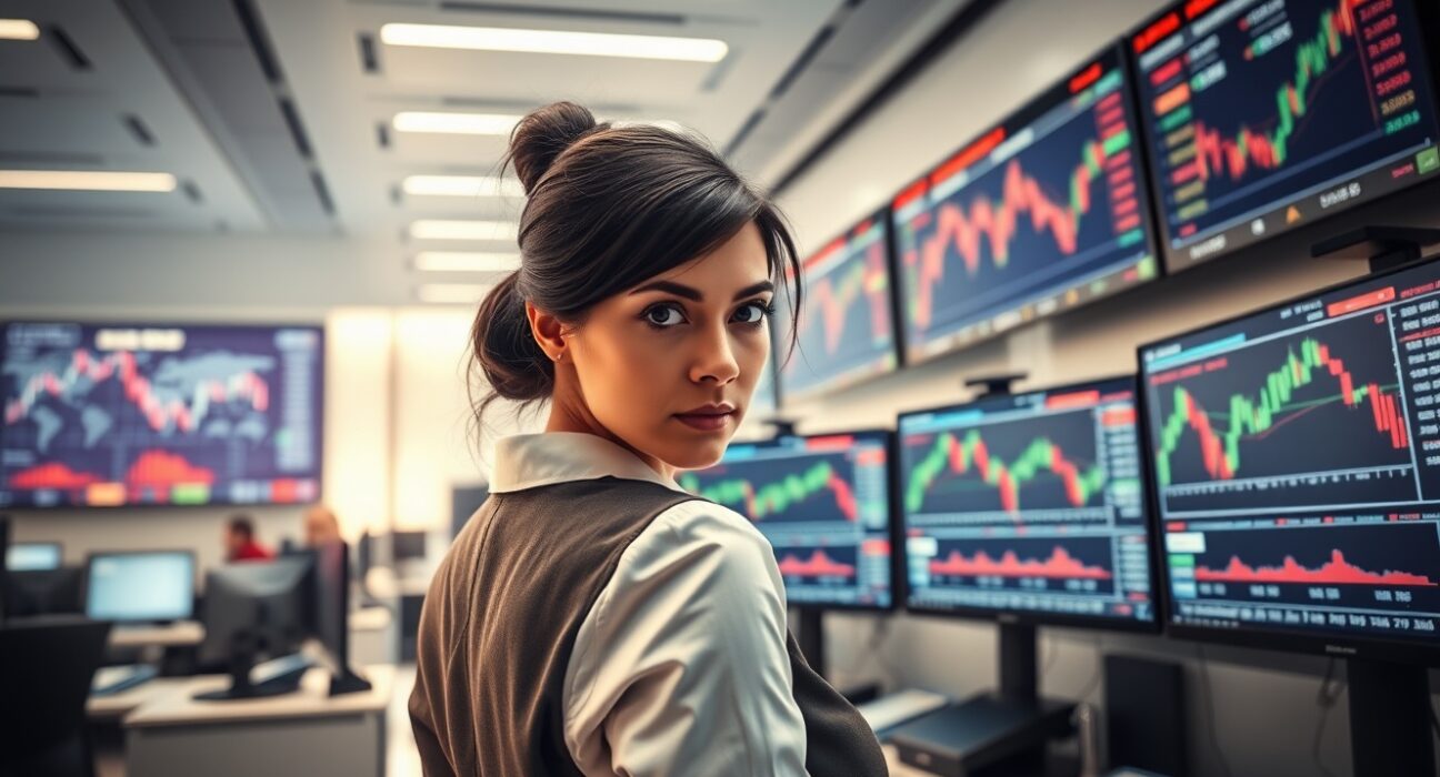 Forex trader analyzing GBP/USD exchange rate breaking above 1.3400 on trading desk monitors